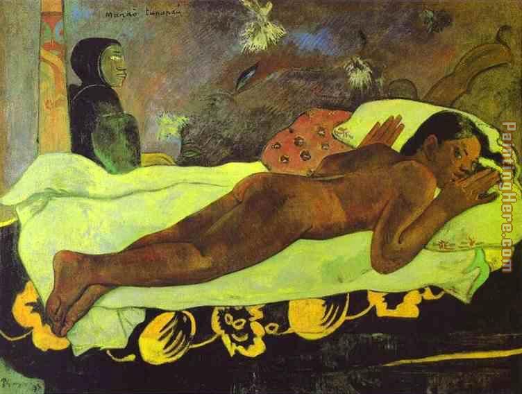 Manao tupapau painting - Paul Gauguin Manao tupapau art painting